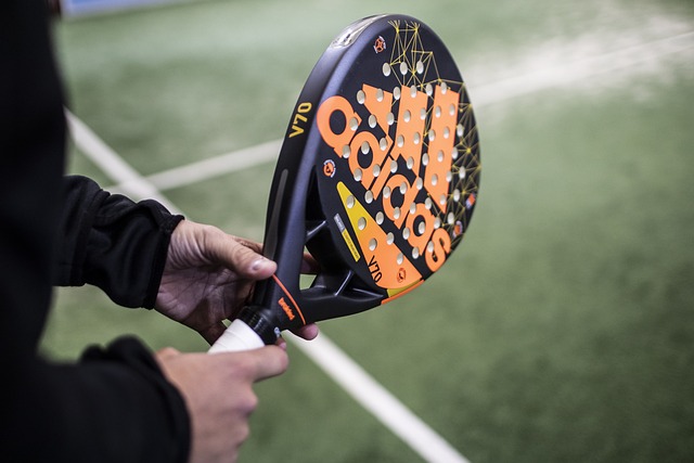 Padel Spieler Mit Schläger Outdoor